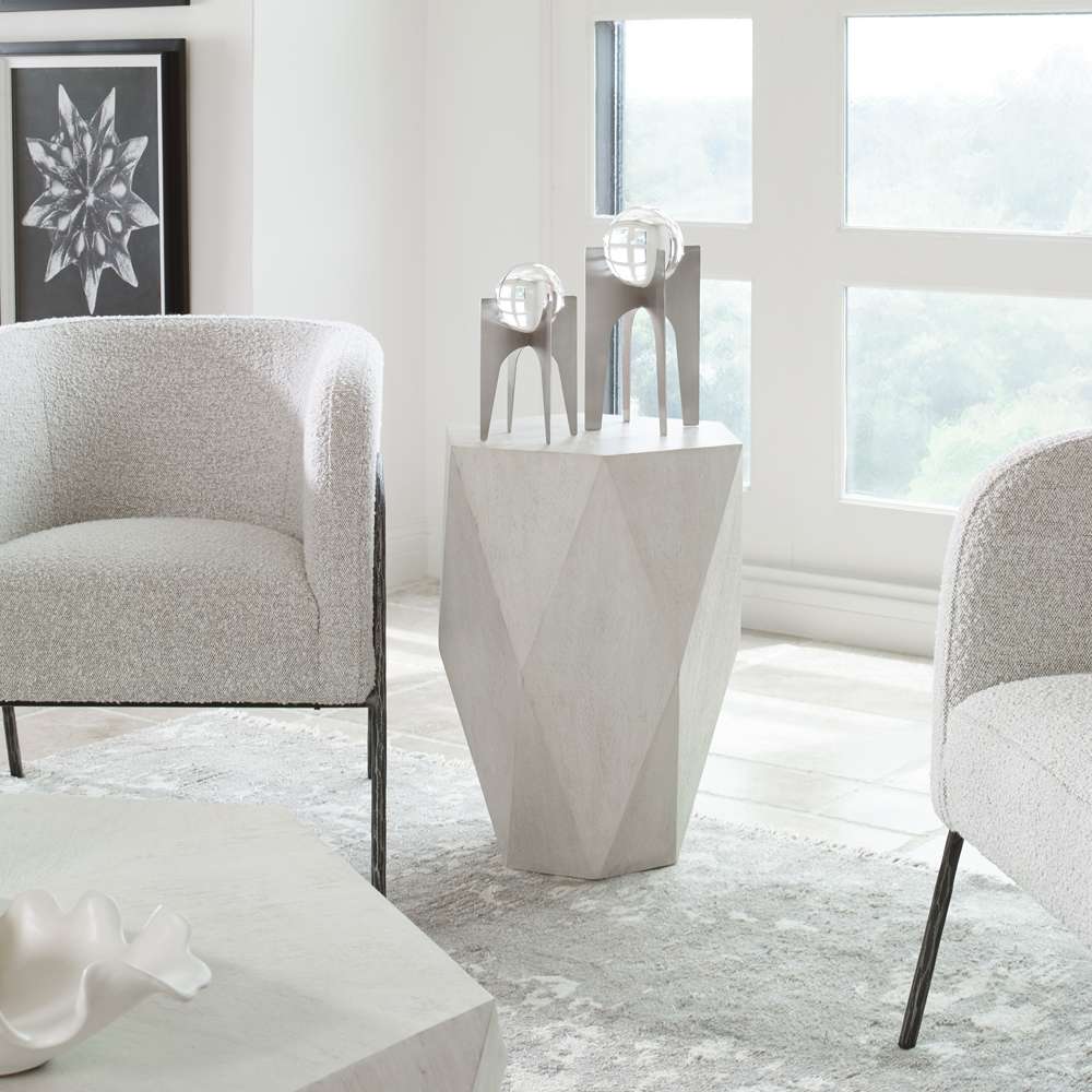 Uttermost - Volker White Side Table - 25164 veiw 4