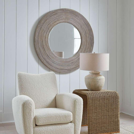 Uttermost - Vortex White Washed Round Mirror - 08173 veiw 2