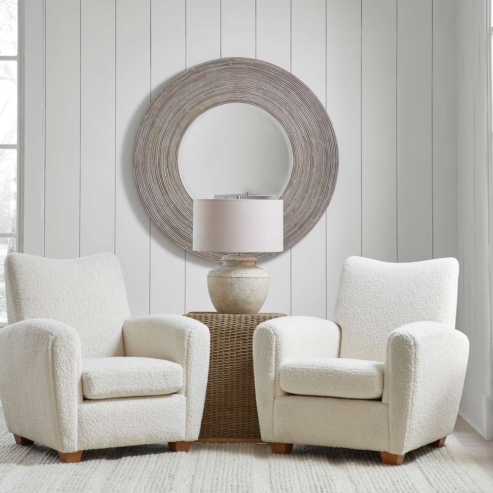 Uttermost - Vortex White Washed Round Mirror - 08173 veiw 4