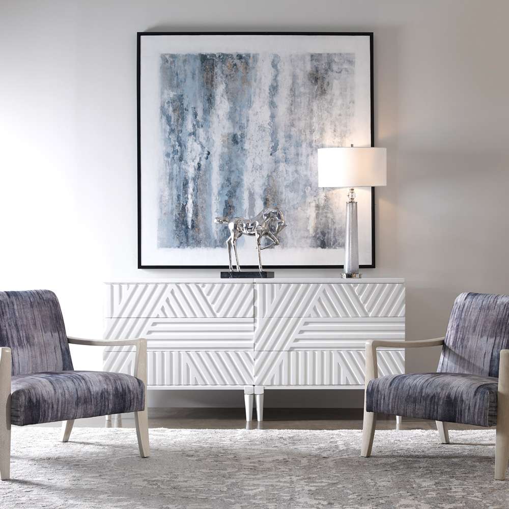 Uttermost - Watercolor Gray Chenille Accent Chair - 23587 veiw 2