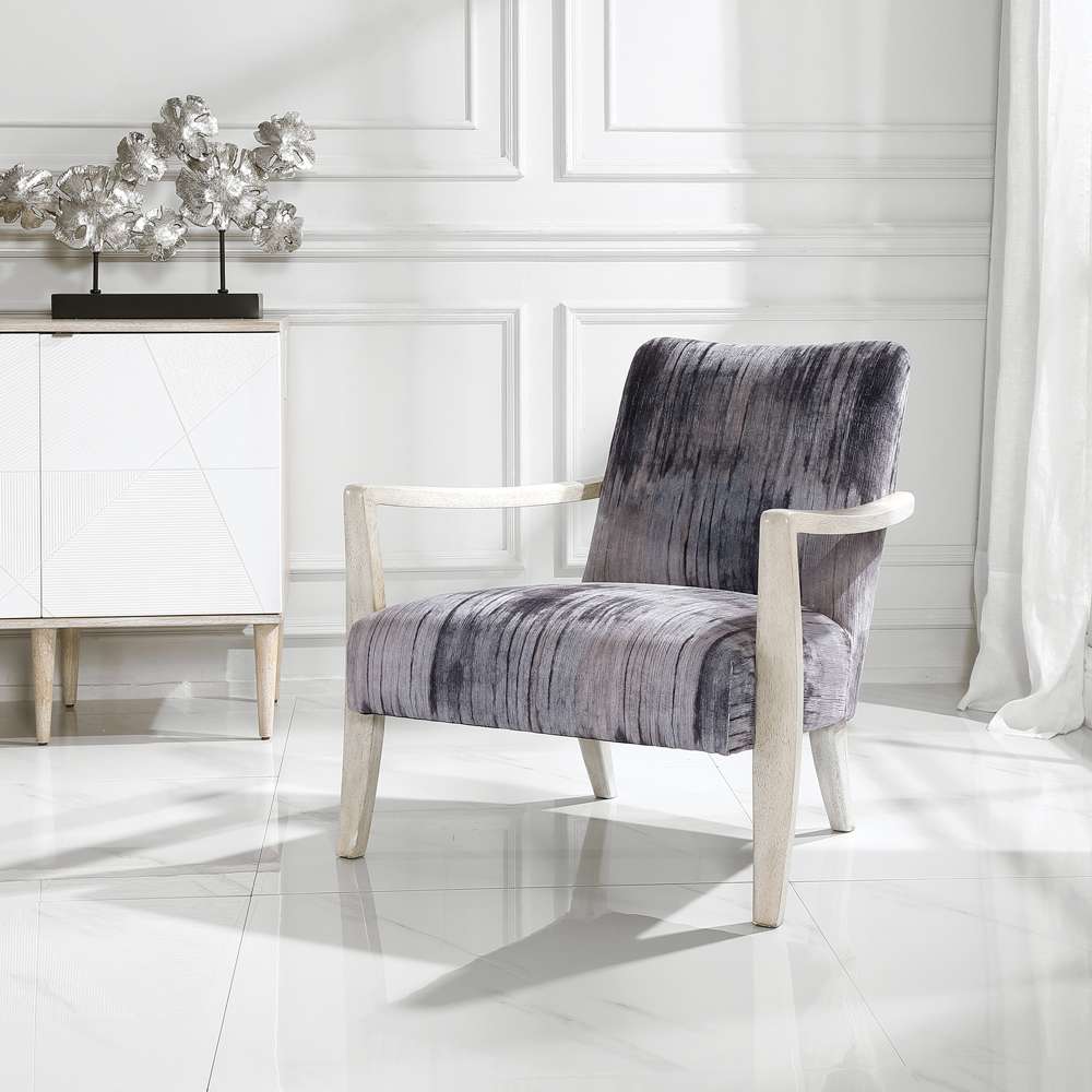 Uttermost - Watercolor Gray Chenille Accent Chair - 23587 veiw 4