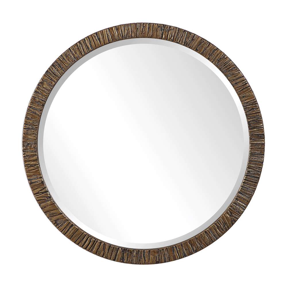 Uttermost - Wayde Gold Bark Round Mirror - 09459 veiw 1