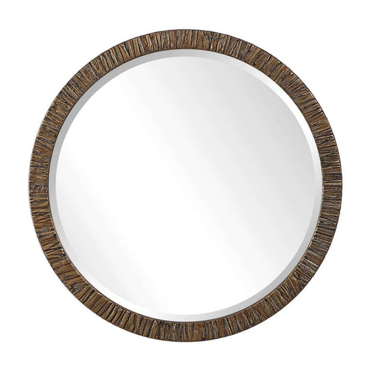 Uttermost - Wayde Gold Bark Round Mirror - 09459 veiw 1