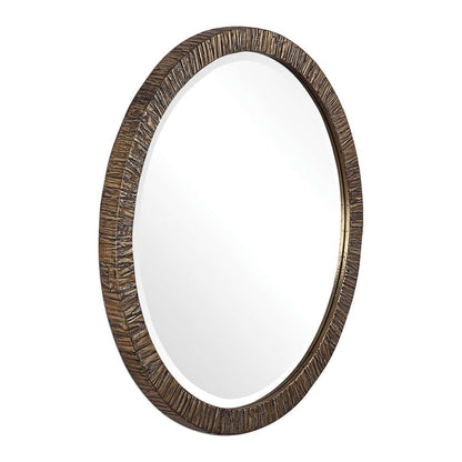 Uttermost - Wayde Gold Bark Round Mirror - 09459 veiw 2