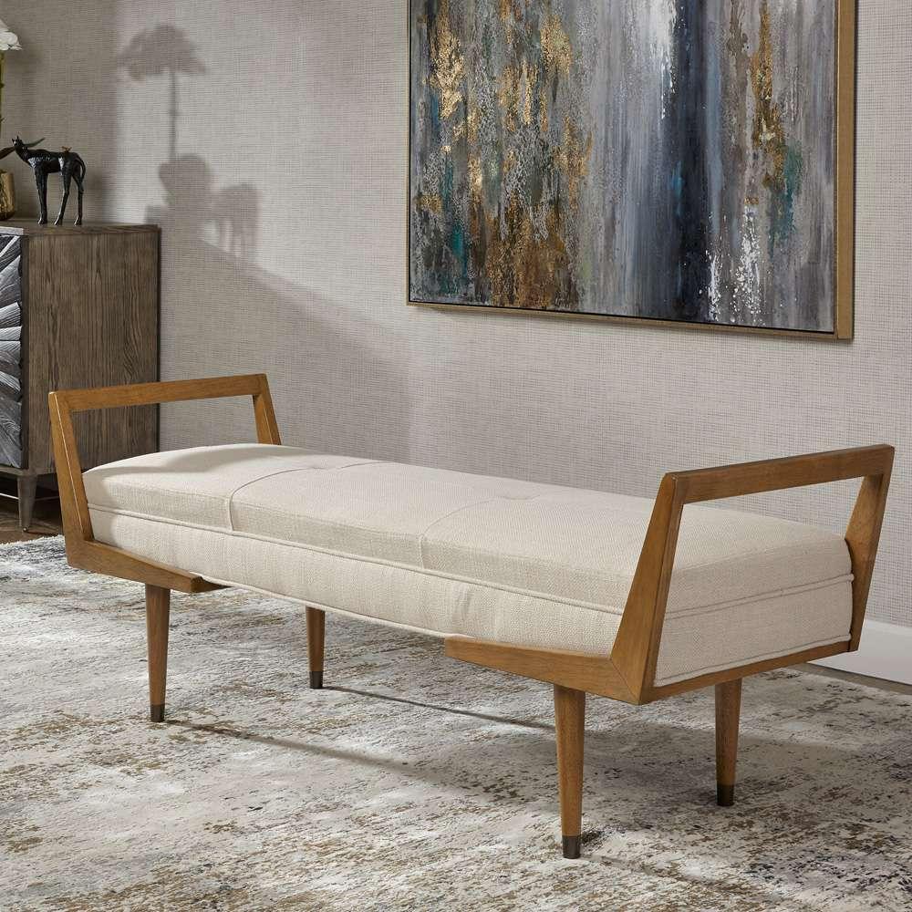 Uttermost - Waylon Modern Ivory Bench - 23592 veiw 2