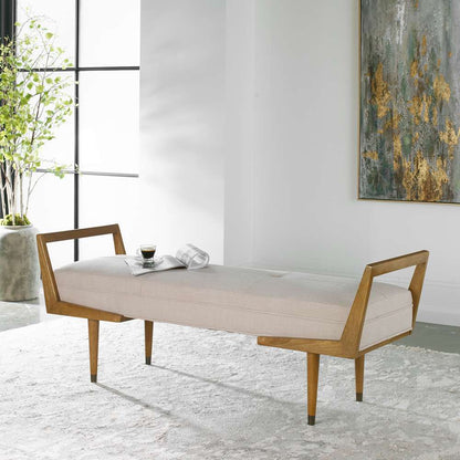 Uttermost - Waylon Modern Ivory Bench - 23592 veiw 4