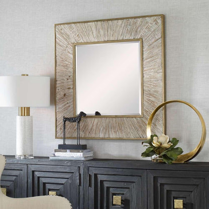 Uttermost - Wharton Whitewashed Square Mirror - 09854 veiw 2