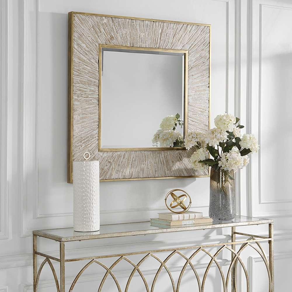 Uttermost - Wharton Whitewashed Square Mirror - 09854 veiw 3