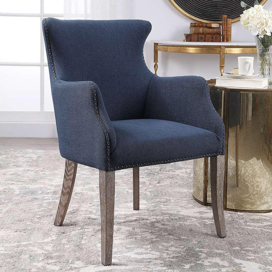 Uttermost - Yareena Blue Wing Chair - 23499 veiw 2
