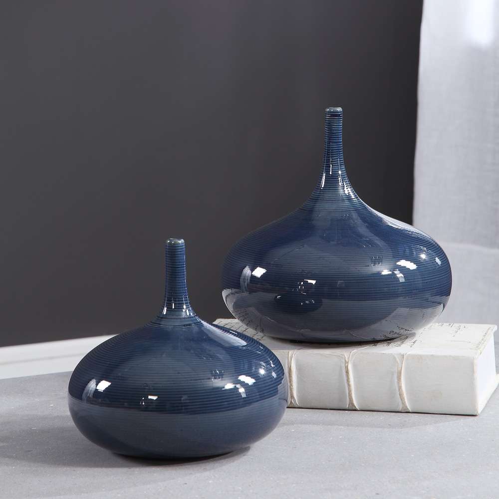 Uttermost - Zayan Blue Vases (Set of 2) - 18988 veiw 2