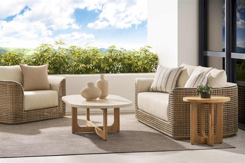 Vanguard Furniture - Bliss - Outdoor End Table- Wood & Travertine - O295E1 view 5