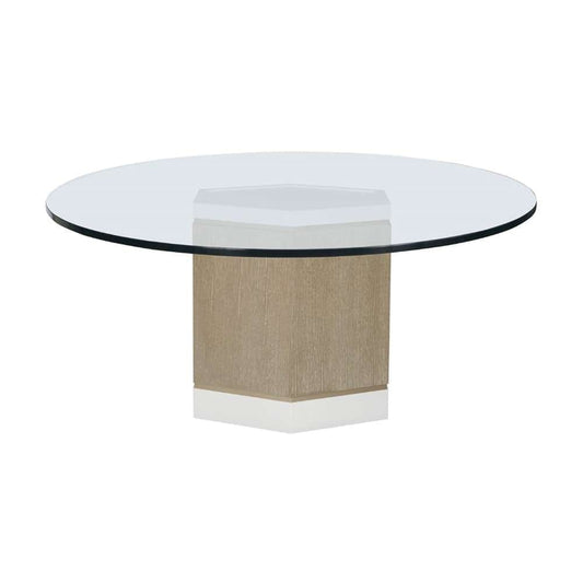 Vanguard Furniture - Cove Dining Table Base with 54in Glass Top - S400B-PA_GF-54X3-4 veiw 1