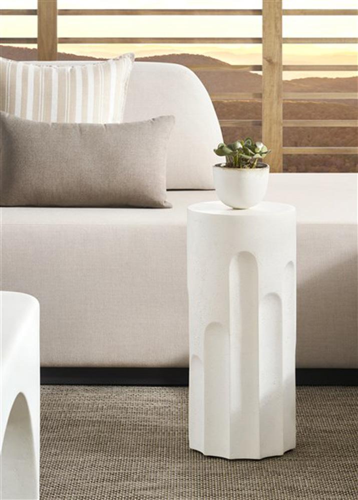 Vanguard Furniture - Dorian Outdoor Spot Table - Stone White - O317E-US veiw 3