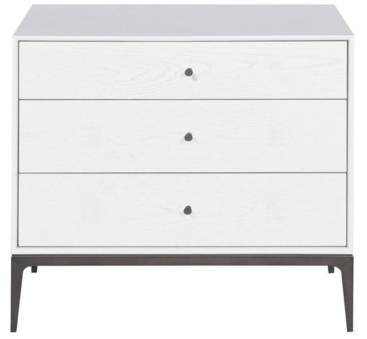 Vanguard Furniture - Essence Nightstand - Small - Pure White with Bronze - 7035N1-PE veiw 2