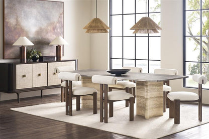 Vanguard Furniture - Flynn Rectangular Dining Table - Charcoal and Travertine - P821T1 veiw 4