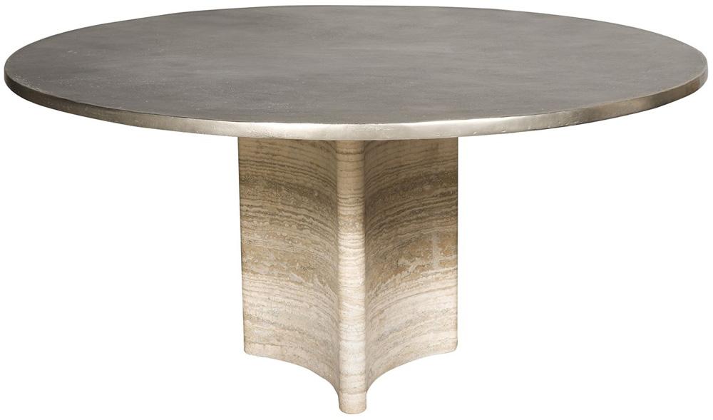 Vanguard Furniture - Flynn Round Dining Table - Charcoal and Travertine - P821T3 veiw 1
