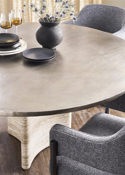 Vanguard Furniture - Flynn Round Dining Table - Charcoal and Travertine - P821T3 veiw 4