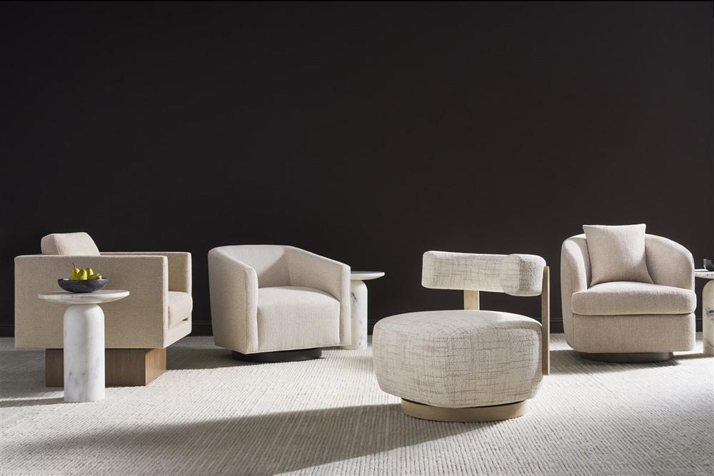 Vanguard Furniture - Kendell Stocked Swivel Chair - Kendra Sand Fabric - TV120-SW veiw 7