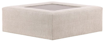 Vanguard Furniture - Leone - Stocked Bumper - Topper Oatmeal Fabric / Flaxen Stone Finish - T4V158-BW view 2