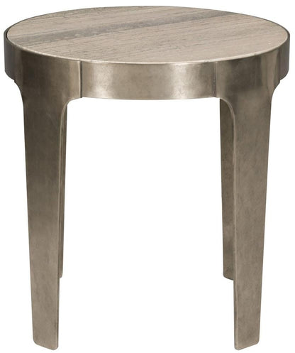 Vanguard Furniture - Noa End Table - Aged Silver Metal and Travertine - P615E veiw 2