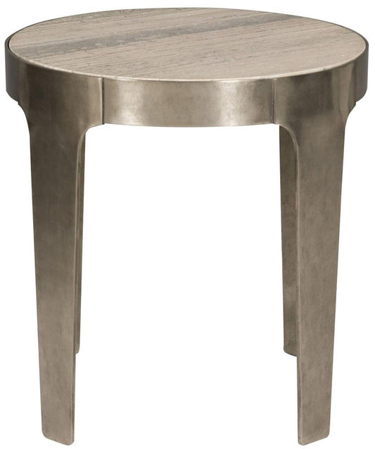 Vanguard Furniture - Noa End Table - Aged Silver Metal and Travertine - P615E veiw 2