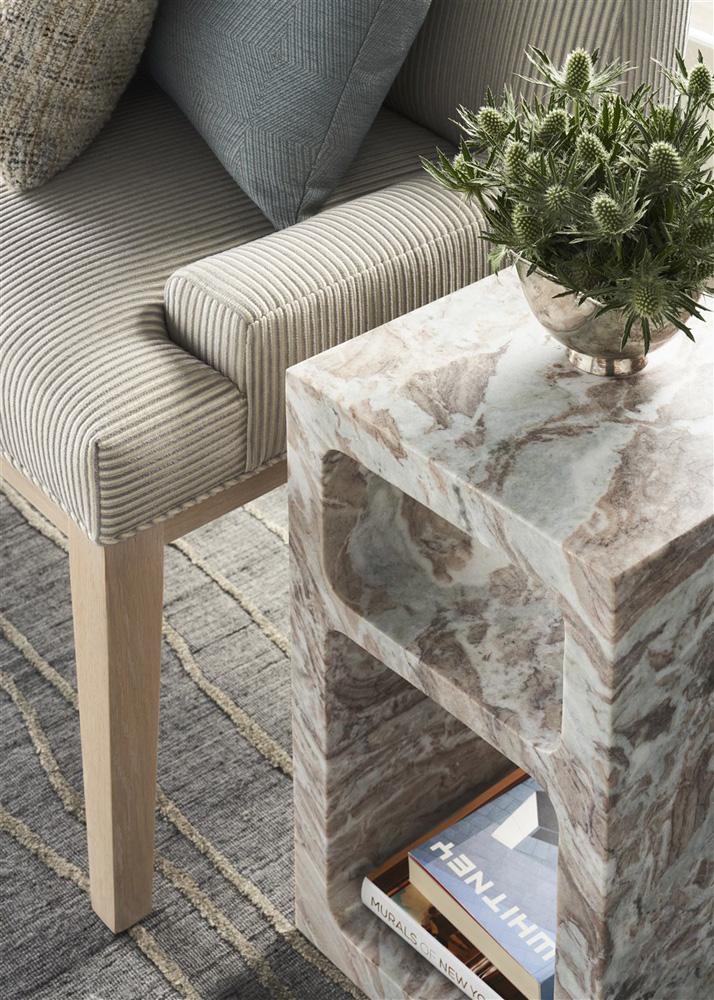 Vanguard Furniture - Rome Spot Table - Toronto Stone - 9018EE veiw 3