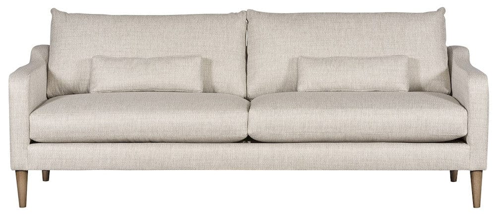 Vanguard Furniture - Thea - Stocked Sofa - Tatz Natural Fabric with Flaxen Stone Finish Tapered Leg - T4V150-2S view 1