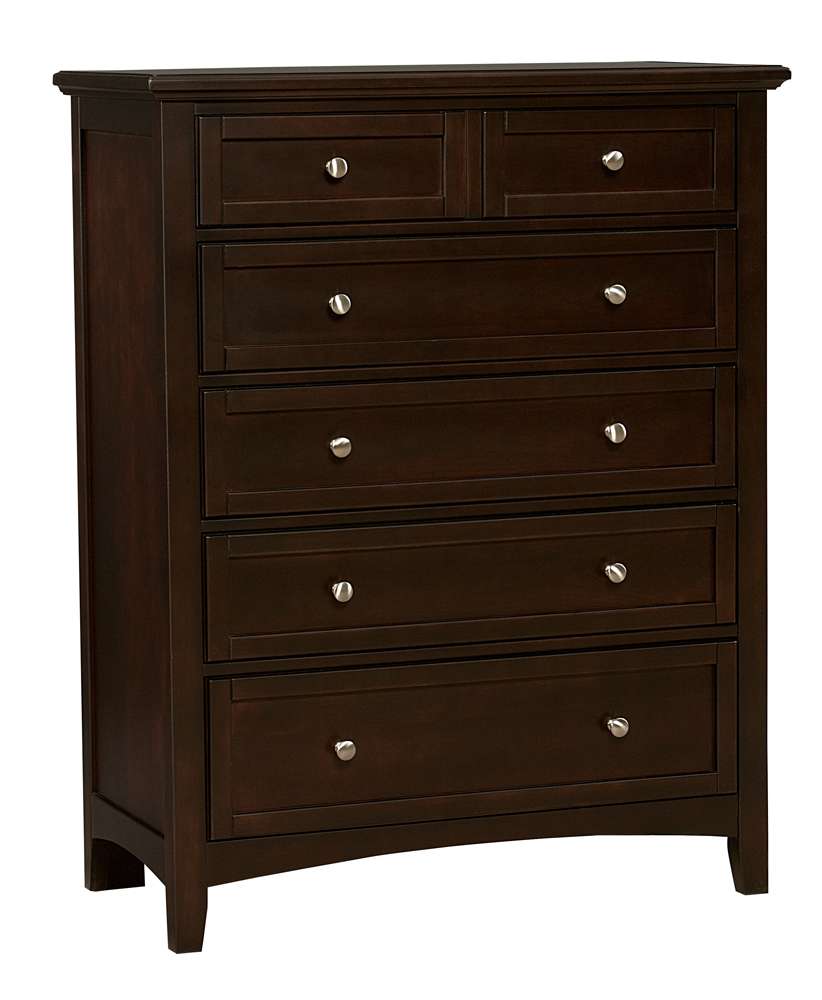 Vaughan Bassett - Bonanza Chest with 5 Drawers in Merlot - BB27-115 veiw 1