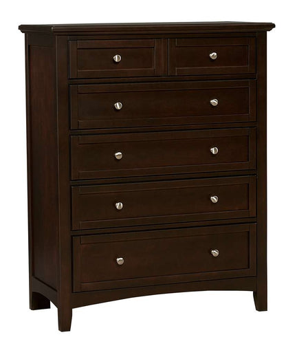 Vaughan Bassett - Bonanza Chest with 5 Drawers in Merlot - BB27-115 veiw 1