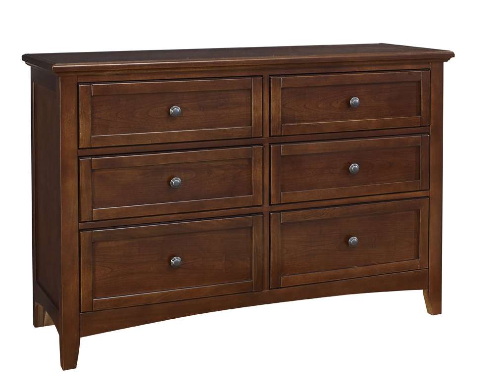 Vaughan Bassett - Bonanza Double Dresser with 6 Drawers in Cherry - BB28-001 veiw 1