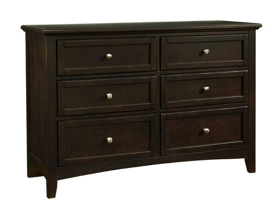 Vaughan Bassett - Bonanza Double Dresser with 6 Drawers in Merlot - BB27-001 veiw 1