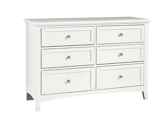 Vaughan Bassett - Bonanza Double Dresser with 6 Drawers in White - BB29-001 veiw 1
