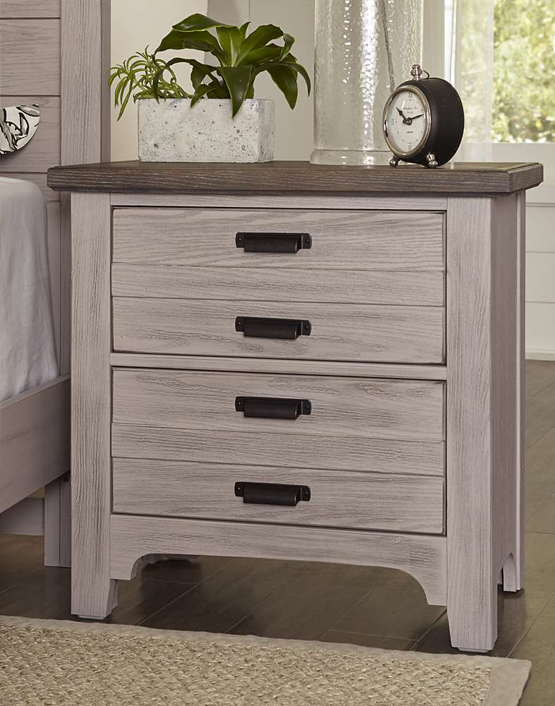 Vaughan Bassett - Bungalow Night Stand with 2 Drawers in Dover Grey/Folkstone - 741-227 veiw 2