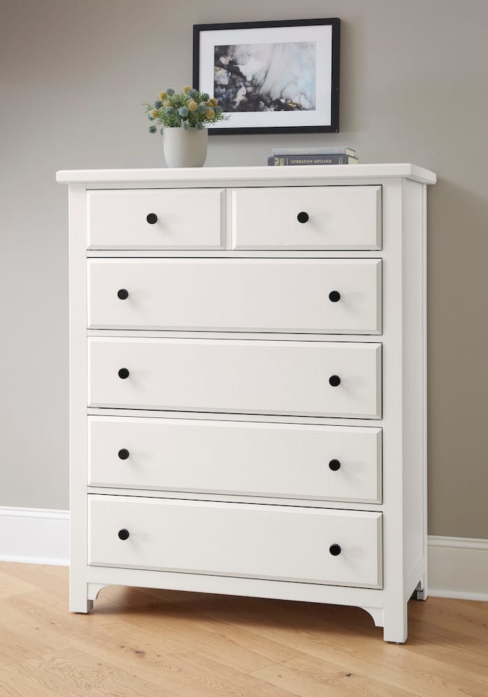 Vaughan Bassett - Cool Farmhouse - Chest - 5 Drwr - Soft White - 804-115  view 3