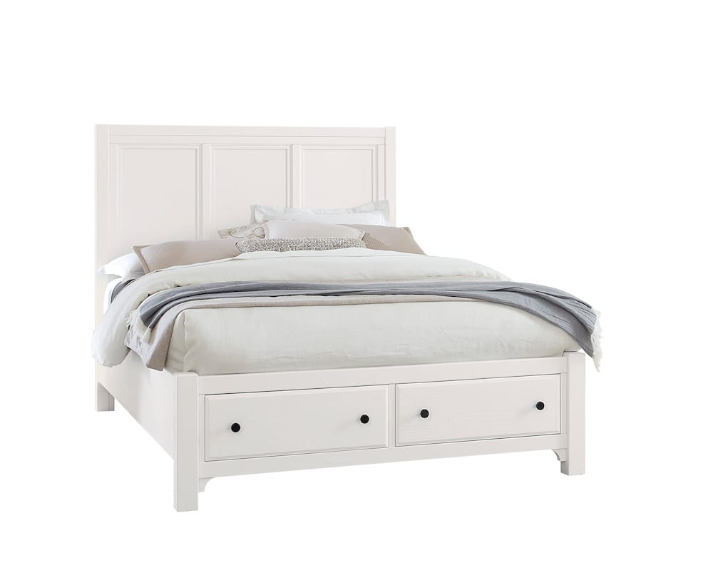 Vaughan Bassett - Cool Farmhouse - King Panel Bed W/ Storage Footboard - Soft White - 804-667-066B-502-666  view 1