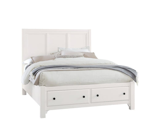 Vaughan Bassett - Cool Farmhouse - King Panel Bed W/ Storage Footboard - Soft White - 804-667-066B-502-666  view 1