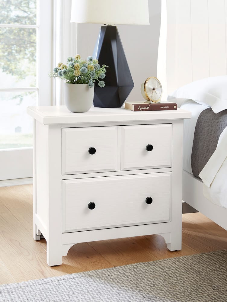 Vaughan Bassett - Cool Farmhouse - Night Stand - 2 Drwr - Soft White - 804-227  view 3