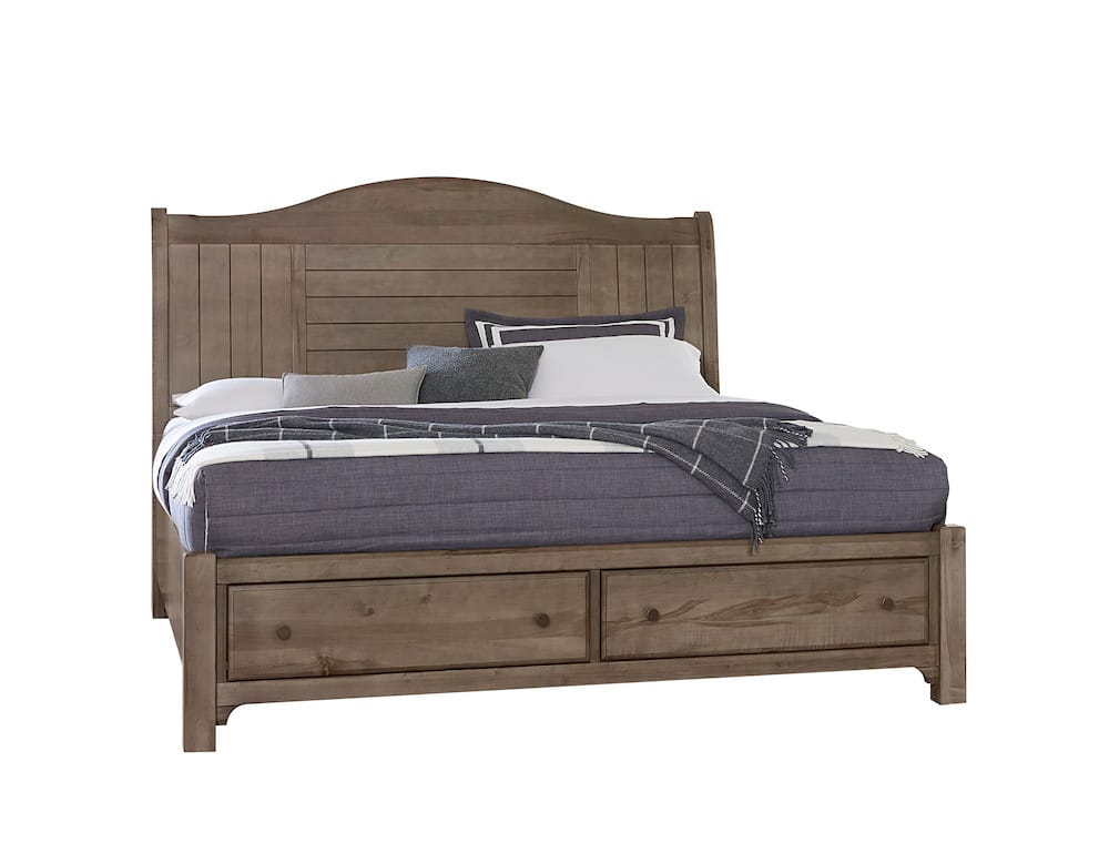 Vaughan Bassett - Cool Farmhouse - Queen Sleigh Bed W/ Storage Footboard - Grey - 801-553-050B-502-555  view 1