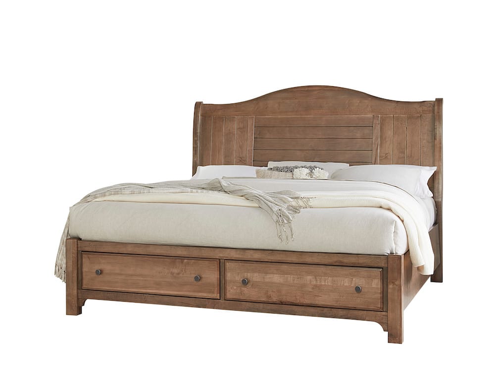 Vaughan Bassett - Cool Farmhouse - Queen Sleigh Bed W/ Storage Footboard - Natural - 800-553-050B-502-555  view 1