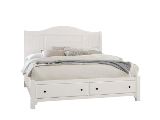 Vaughan Bassett - Cool Farmhouse - Queen Sleigh Bed W/ Storage Footboard - Soft White - 804-553-050B-502-555  view 1