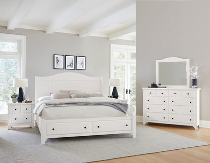 Vaughan Bassett - Cool Farmhouse - Queen Sleigh Bed W/ Storage Footboard - Soft White - 804-553-050B-502-555  view 2