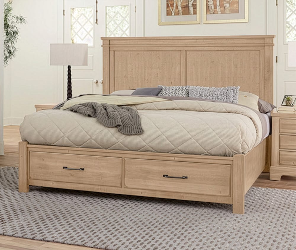 Vaughan Bassett - Cool Rustic - Cal King Mansion Bed With Footboard Storage - Clear Maple - 176-661-066B-602  view 1