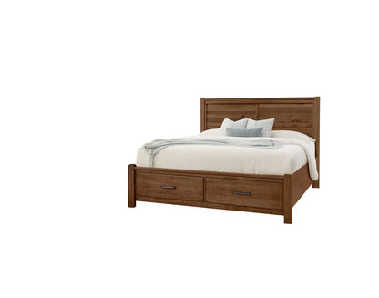 Vaughan Bassett - Cool Rustic - Cal King Plank Bed With Footboard Storage - Amber - 174-668-066B-602  view 1