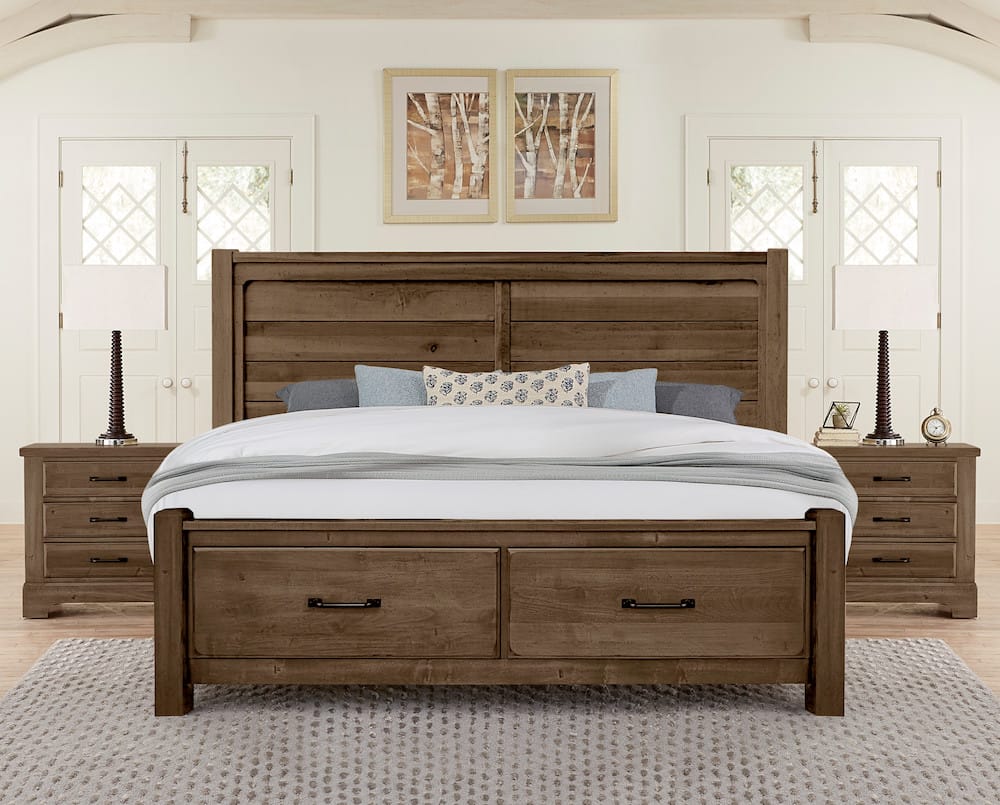 Vaughan Bassett - Cool Rustic - Cal King Plank Bed With Footboard Storage - Mink - 170-668-066B-602  view 4