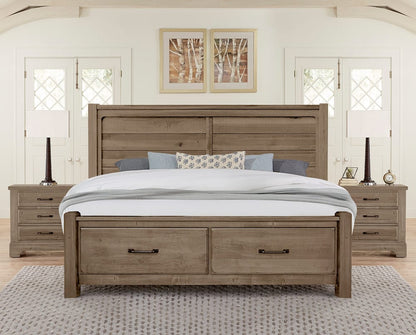 Vaughan Bassett - Cool Rustic - Cal King Plank Bed With Footboard Storage - Stone Grey - 172-668-066B-602  view 2