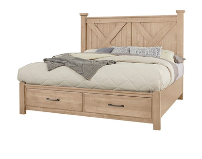 Vaughan Bassett - Cool Rustic - Cal King X Bed With Footboard Storage - Clear Maple - 176-667-066B-602  view 1