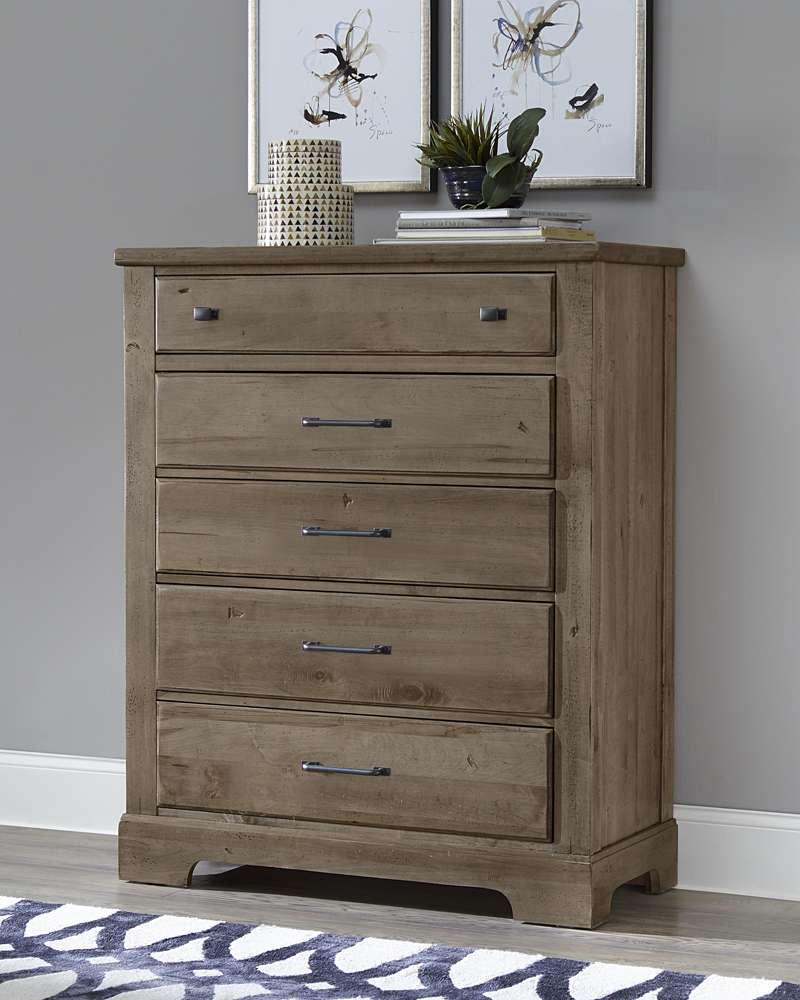 Vaughan Bassett - Cool Rustic Chest with 5 Drawers in Stone Grey - 172-115 veiw 4