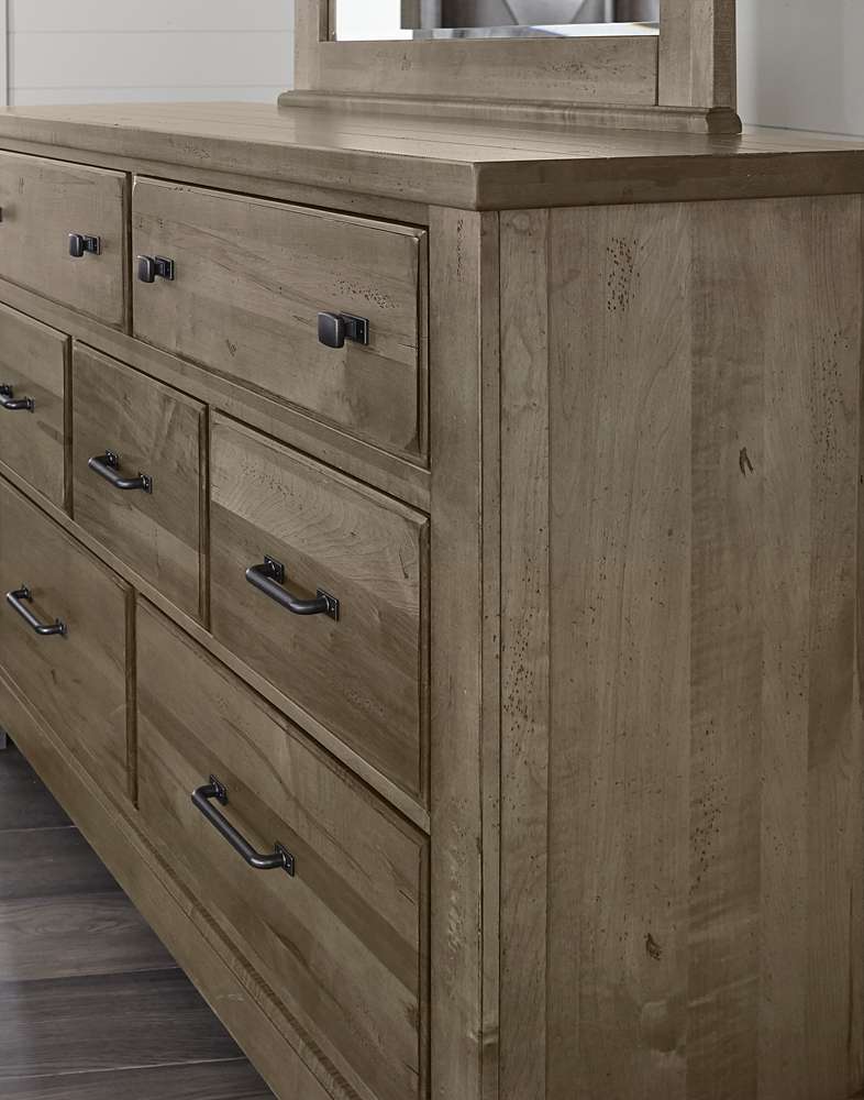 Vaughan Bassett - Cool Rustic Dresser with 7 Drawers in Stone Grey - 172-002 veiw 4