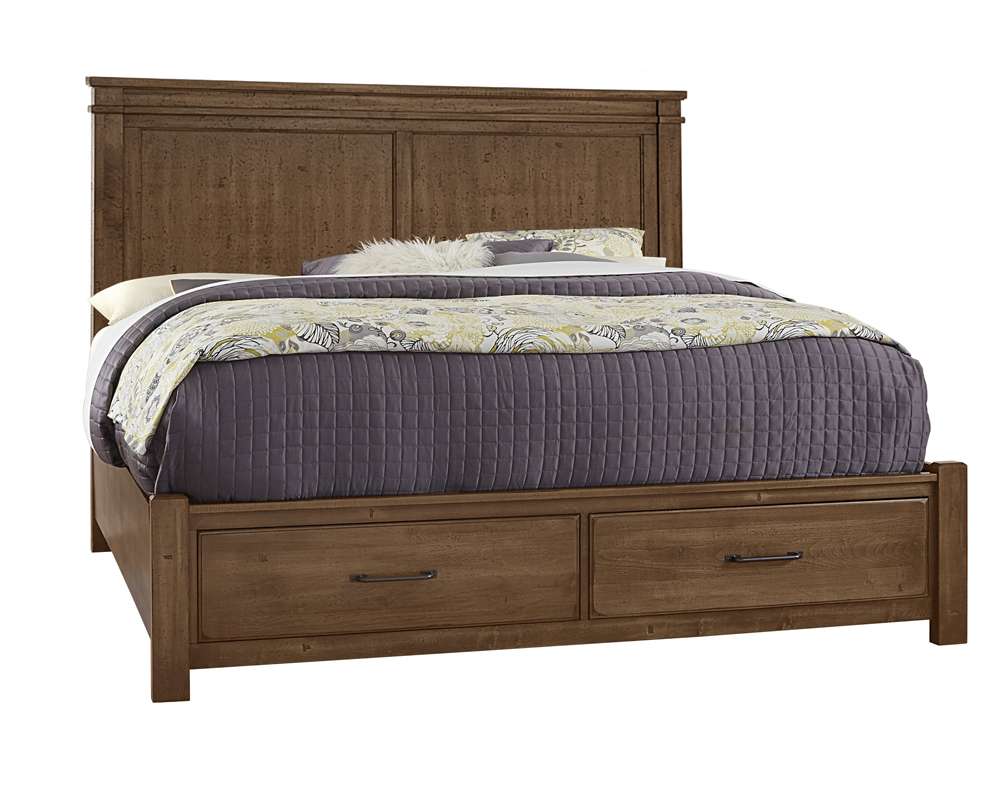 Vaughan Bassett - Cool Rustic King Mansion Bed With Footboard Storage in Amber - 174-661-066B-502-666 veiw 1