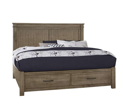 Vaughan Bassett - Cool Rustic King Mansion Bed With Footboard Storage in Stone Grey - 172-661-066B-502-666 veiw 1